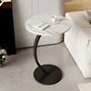 Base ronde noire avec motif marbre blanc
