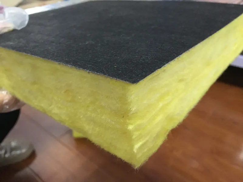 Black Fiberglass Wool Board Acoustic Insulation Panel Fiberglass Cloth Faced Soundproof Building Material for Wall and Ceiling
