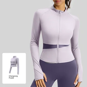 Yoga Jacket Long Sleeve Yoga Wear High Neck Slim Fit & Slimming Naked Feel Fitness Top for Women Fashion Spandex Sport Wear