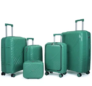 Factory Price Oem/Odm PP Suitcase Travel 14 20 24 28 32 Inch Luggage 5 Piece Set Trolley Case Black Carry on Luggage