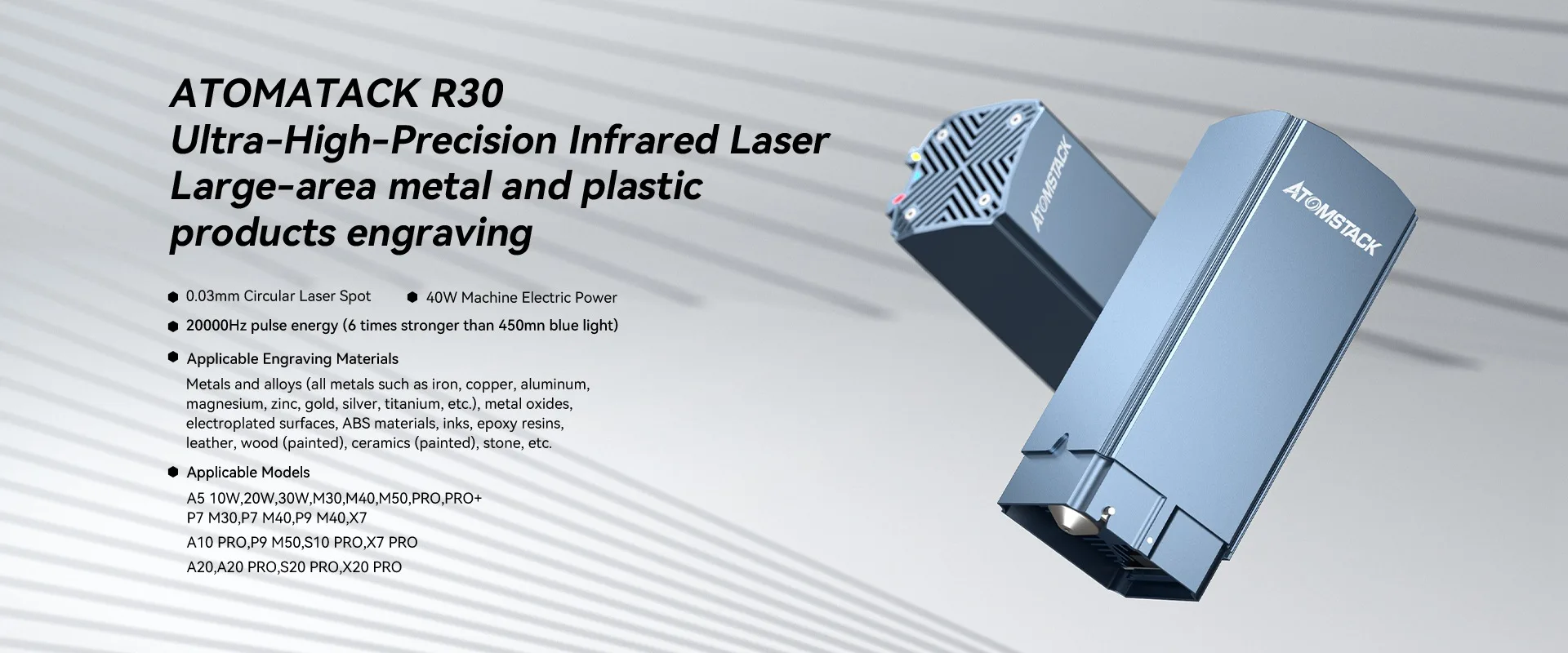 Atomstack R30 Infrared Laser Module - 40W Fiber Laser Engraver for ...