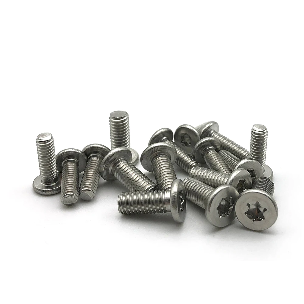 Torx-tornillo de acero inoxidable m2, m2.5, m3, m4, m5, m6, m8, perfil ultra bajo, cabeza delgada Torx