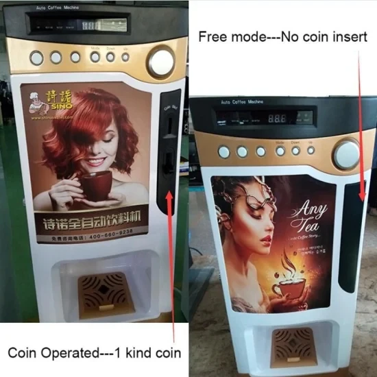 Торговый автомат для безалкогольных напитков/кофе-порошков/машина для приготовления горячих и холодных напитков