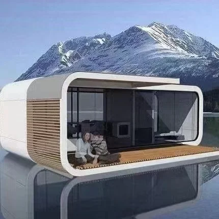 Modular prefab container office portable apple home pod shaped movable container 20ft cabin house