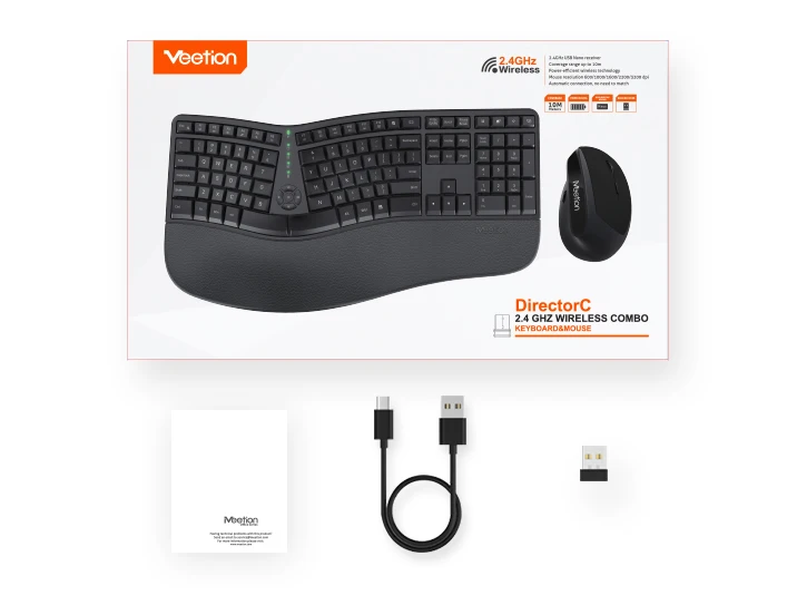 MEETION DirectorC Keyboard Ergonomic Leather Palm Rest Wireless Multi System Keyboard Wrist Rest Pad Ergonomic Soft Mem