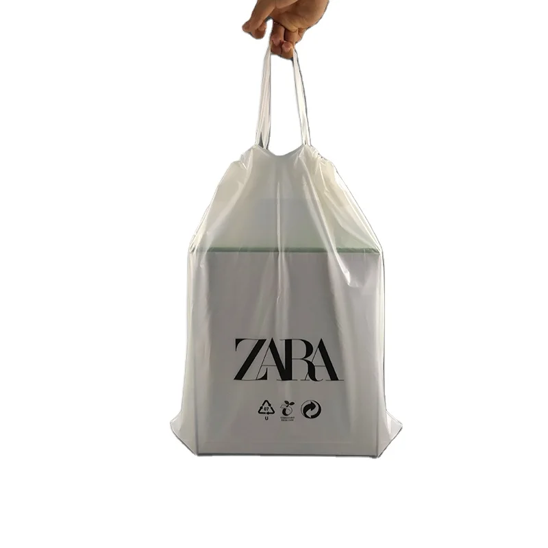 Hot Selling High Quality Custom Waterproof Frosted Plastic Drawstring Bag Printed Logo Drawstring Bag