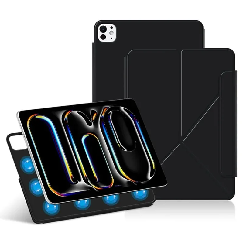 For iPad Pro 13 (2025)  (2024) Leather Case Origami Stand Magnetic Tablet Case with Magnetic Flap Auto Wake Sleep Shockproof