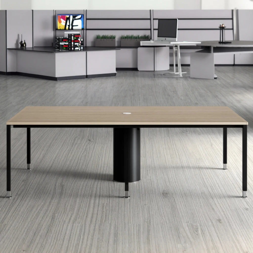 Executive Meeting Table Cable Management System Modern Office Furniture Wood Top Heavy Duty Work Surface Storage Drawers 2