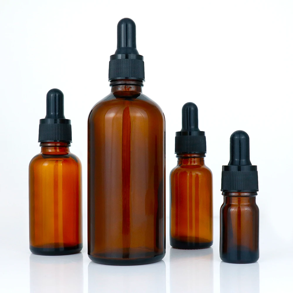 5ml 10ml 15ml 20ml 30ml 50ml 100ml Cosmetic Custom Skincare Packaging Glass Bottle Hair Oil Dropper Bottle Amber Essential Oil