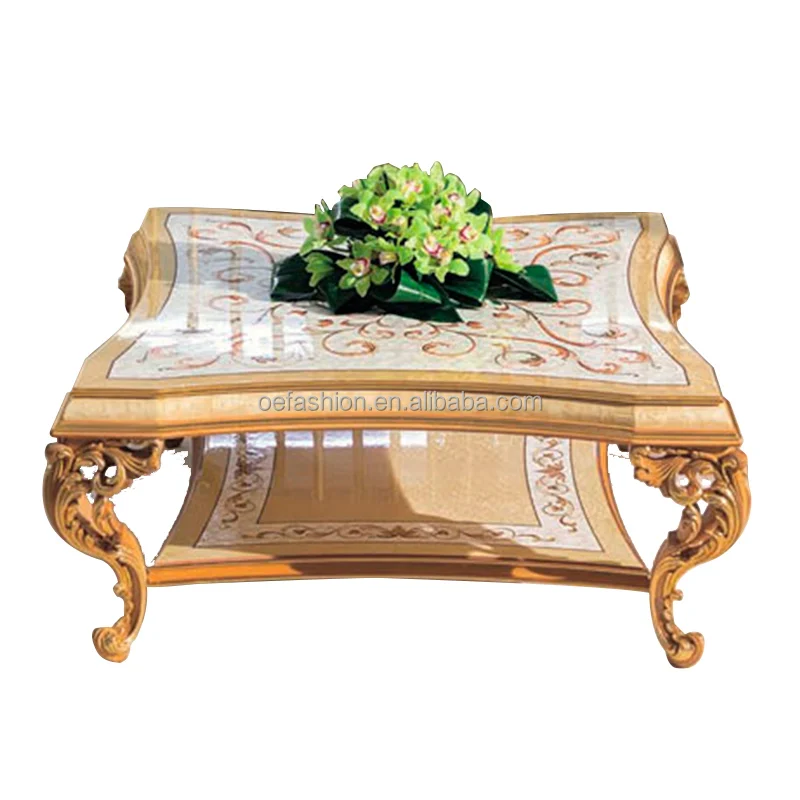 OE-FASHION Custom European Style Living Room Solid Wood Carved Sofa French Shell Mosaic Fabric Sofa Luxury Villa Furniture