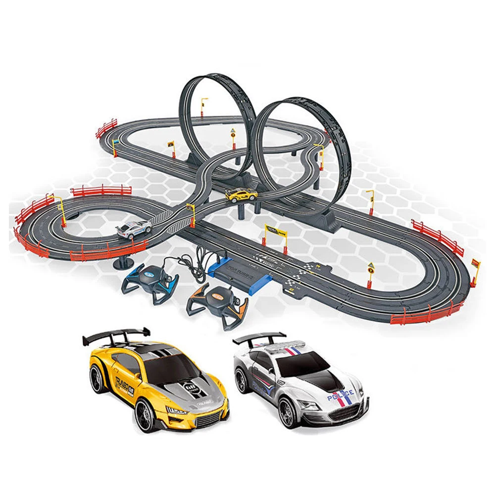 Wholesale Electric Police Robbers Racing Car Set Railcar Light Remote