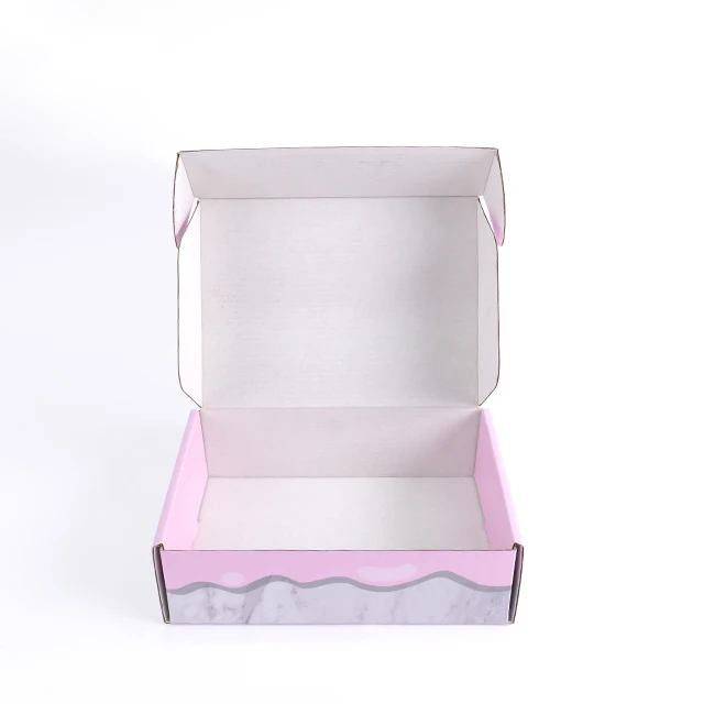 Hot Sale Custom Printing Pink Cake Packaging Shipping Mail Box With White Logo factory