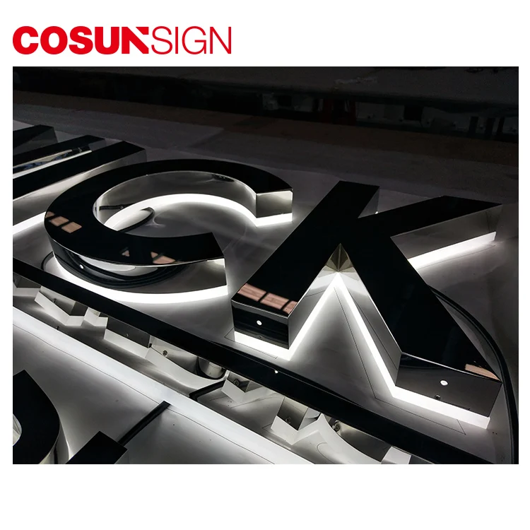 Cosun Custom Shop Name Board Acrylic Letter Sign Shop Name Board Led Lighted Alphabet Acrylic Letter Sign