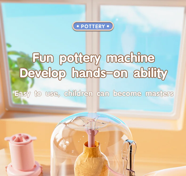 Creative Diy Painting Art Kit Electric Pottery Wheel Ceramic Machine Toy With Modeling Clay Mini Pottery Machine For Kids