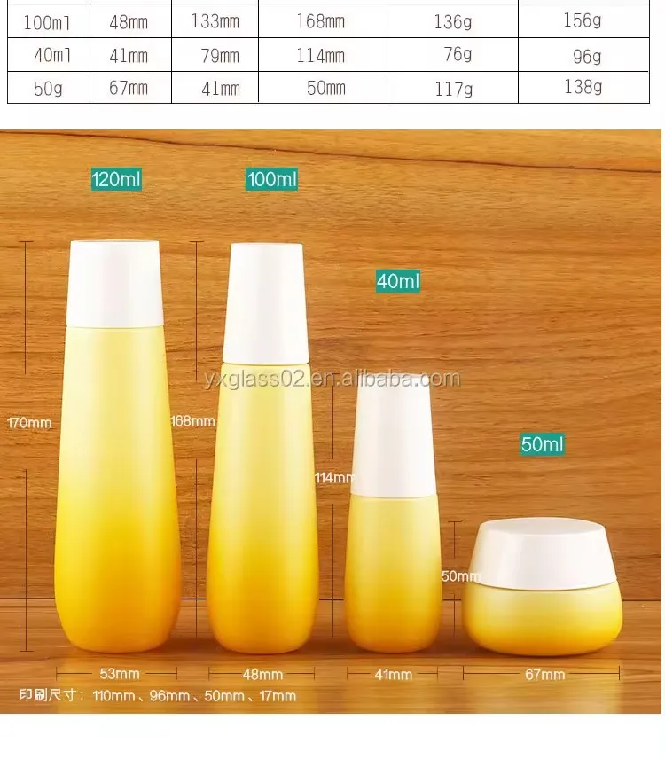 Factory sale50g40ml100ml120ml lotion toner cream serum cosmetic set luxury skincare packaging series details