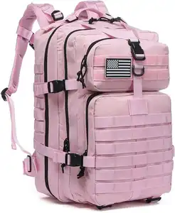 45L Large Capacity MOLLE Tactical Backpack Durable Camo Outdoor Hunting Rucksack Enlargeable Foldable Feature Polyester