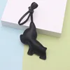 Correa de cuero para perro - negra