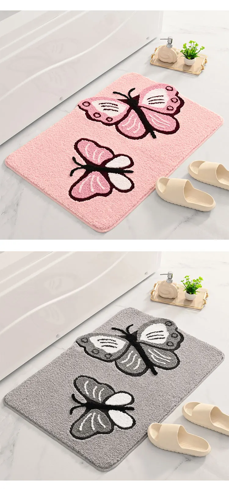  Best Selling Supplier Bathroom Washable Comfortable Anti Skid Mat Soft Shaggy Absorbent Water Microfiber Bath Mats supplier