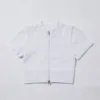 Top bianco a manica corta