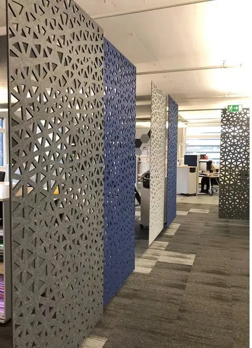 New Design 12mm Polyester Fiber PET Felt Acoustic Panels Office Partition Screen Dividers