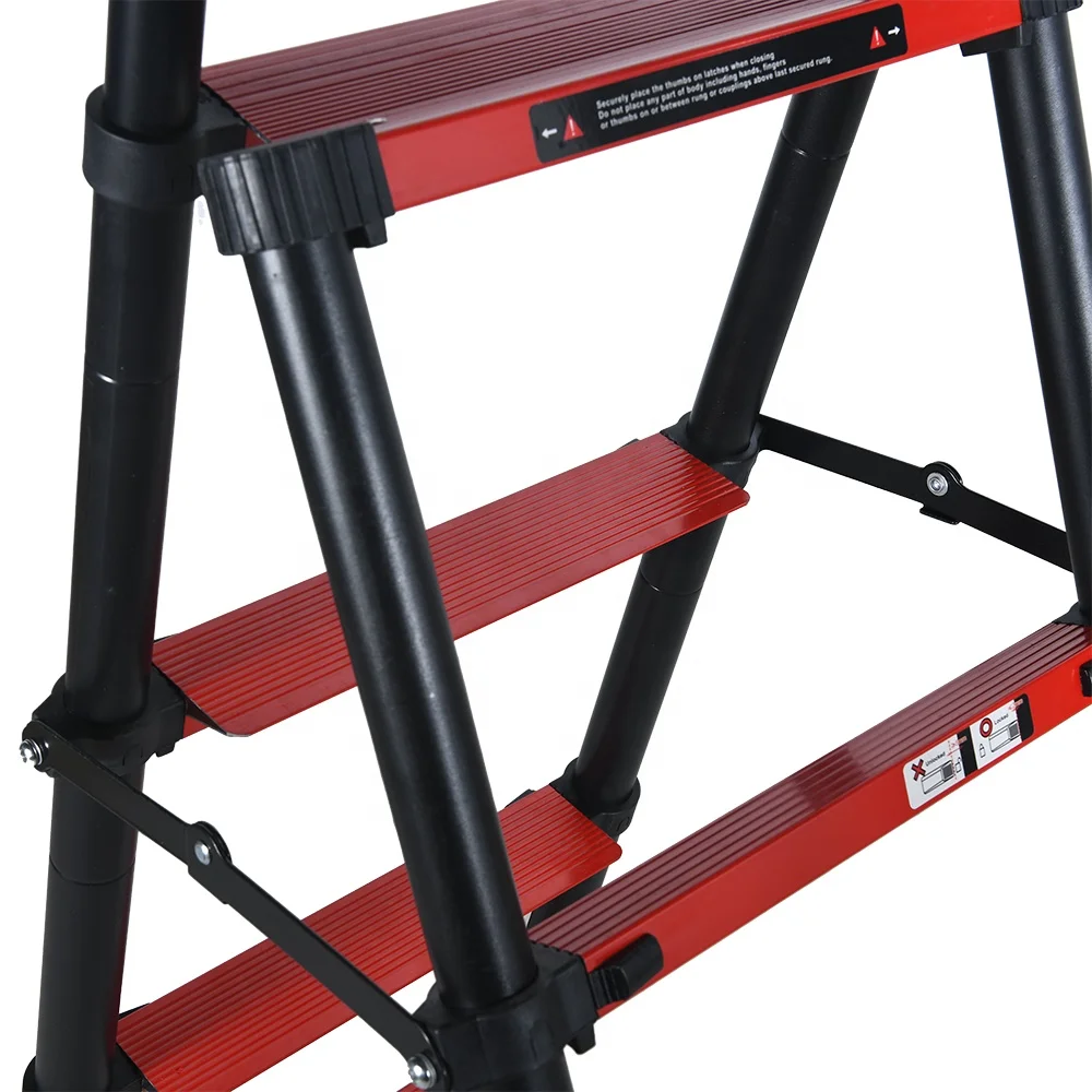 China Telescoping Ladders Two Sides Steps Adjustable Safety Anti-Skid Ladders Escaleras Telescopicas De Aluminio Plegables