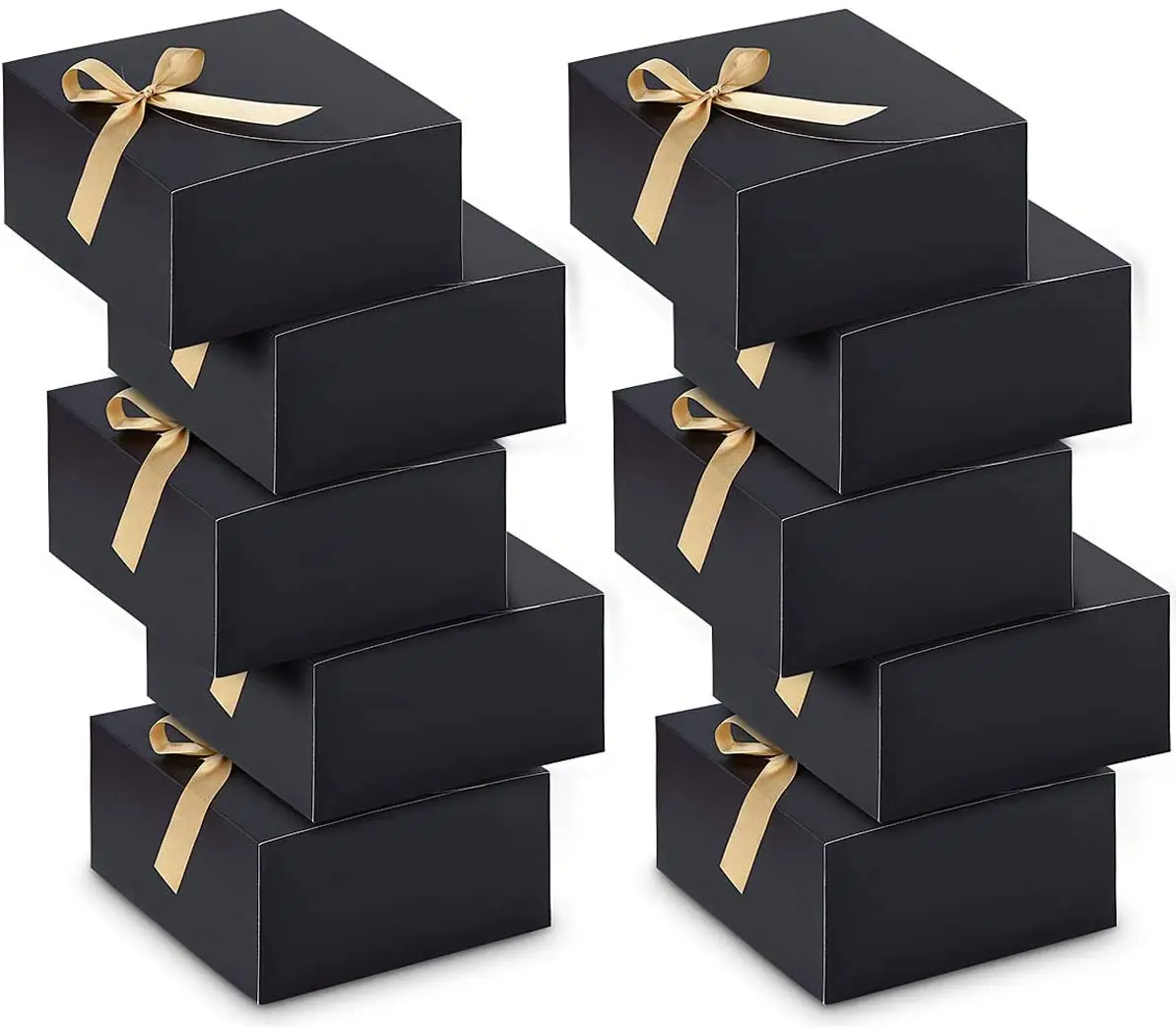  CHARMGIFTBOX 10 Pack Square Nesting Gift Boxes with Lids for  Presents, Black Gift Box with Ribbon Card, Stacking Gift Box for Bridesmaid  Wedding Birthday Party Valentine Christmas Gift Wrapping : Gift