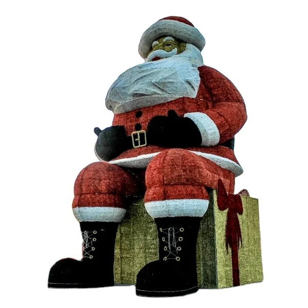 3d led decorative christmas santa crystal,snow man sculpture