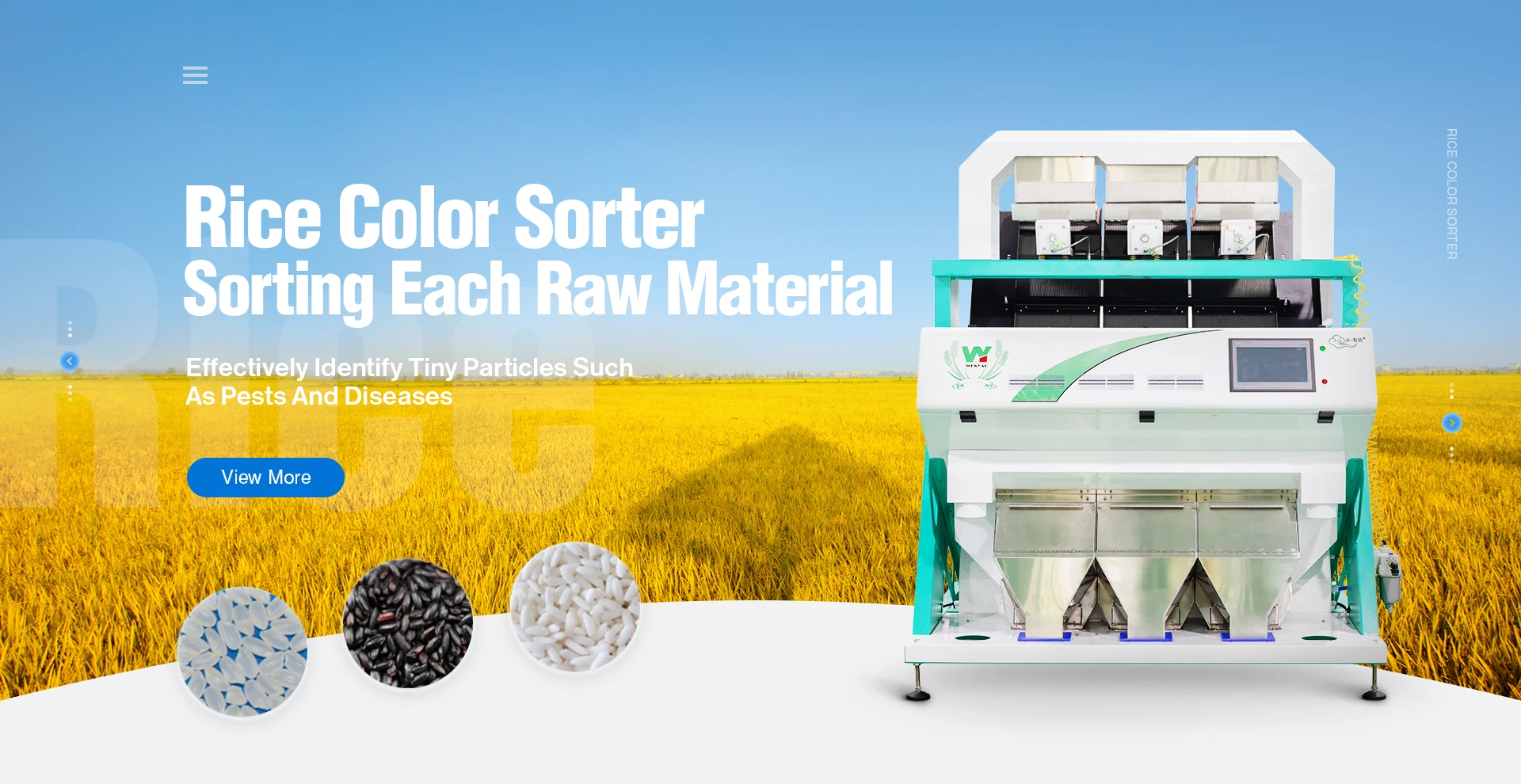 AI Basmati Rice Color Sorter High Capacity Ramp Series Rice Optical Sorting Machine