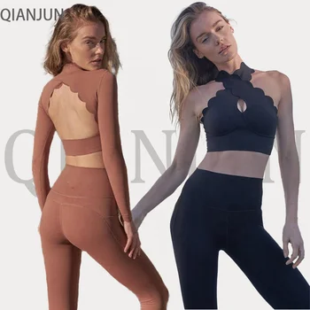 Hot Sale Sportswear Fitness Yoga Wear Workout Clothes Seamless Long Sleeve Activewear Set for Women