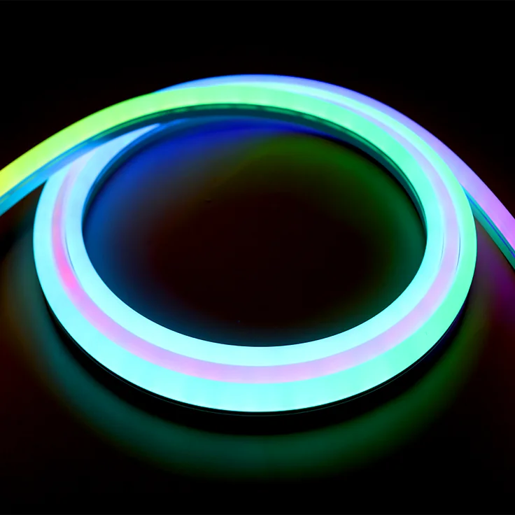 Ws2811 16703 Ic Dc12V 1023 Гибкая силиконовая трубка Rgb Ip65 водонепроницаемая неоновая Светодиодная лента