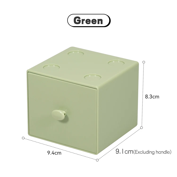 ITEM NO.5018 Desktop Building Blocks PS Plastic Square Stackable Storage Box Free Combination Cosmetic Sundries Storage Box