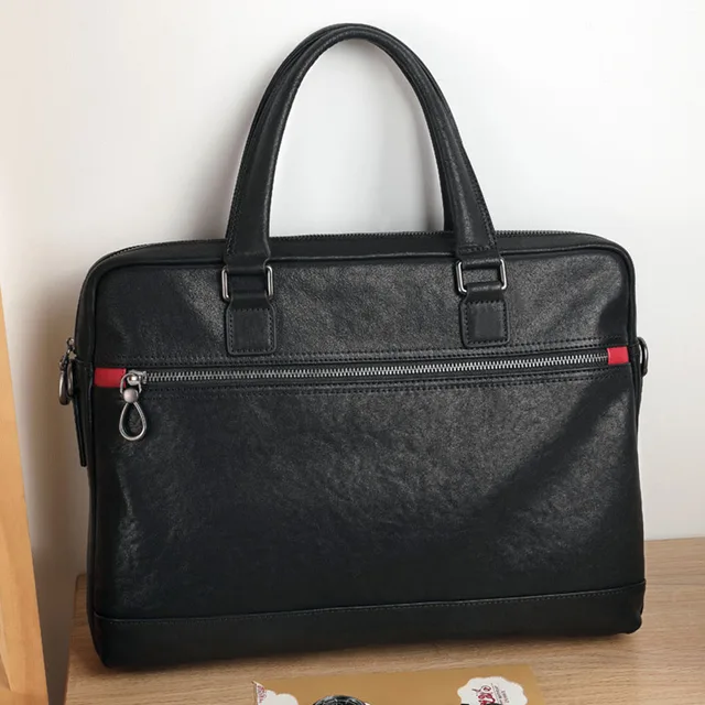 Premium Genuine Leather Briefcase for Men - Top Grain Cowhide, Stylish Business & Casual Handbag with Sophisticated Design