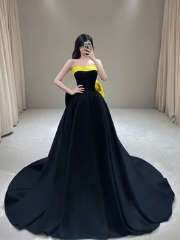 black and yellow wedding dress XYAYE Vintage Champagne Strapless Wedding Dresses for Bride 2025 Lace Dress