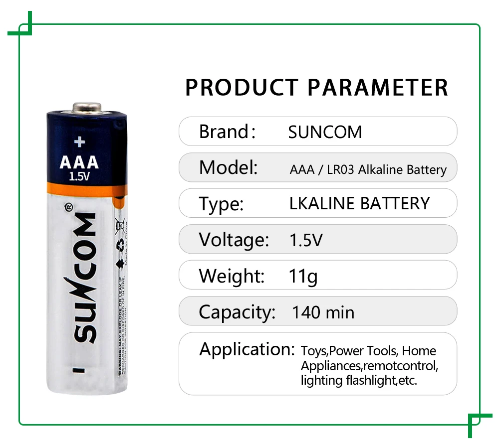 High Quality 1.5V AAA LR03 Alkaline Battery Non Rechargeable Aaa Aa ...