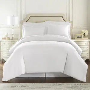 Luxury Modern Woven White Color Soft Hotel Quality Oxford Pillow Bedding Set 100% Cotton Hotel Bed Sheets 4 Piece