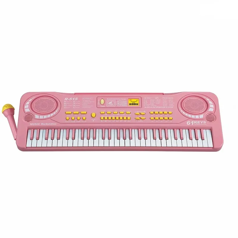 Wholesale Custom Early Educational Simulation Electronic 61 Keys KeyBoard Musical Instrument Piano Microphone OEM Piano Toy Gift