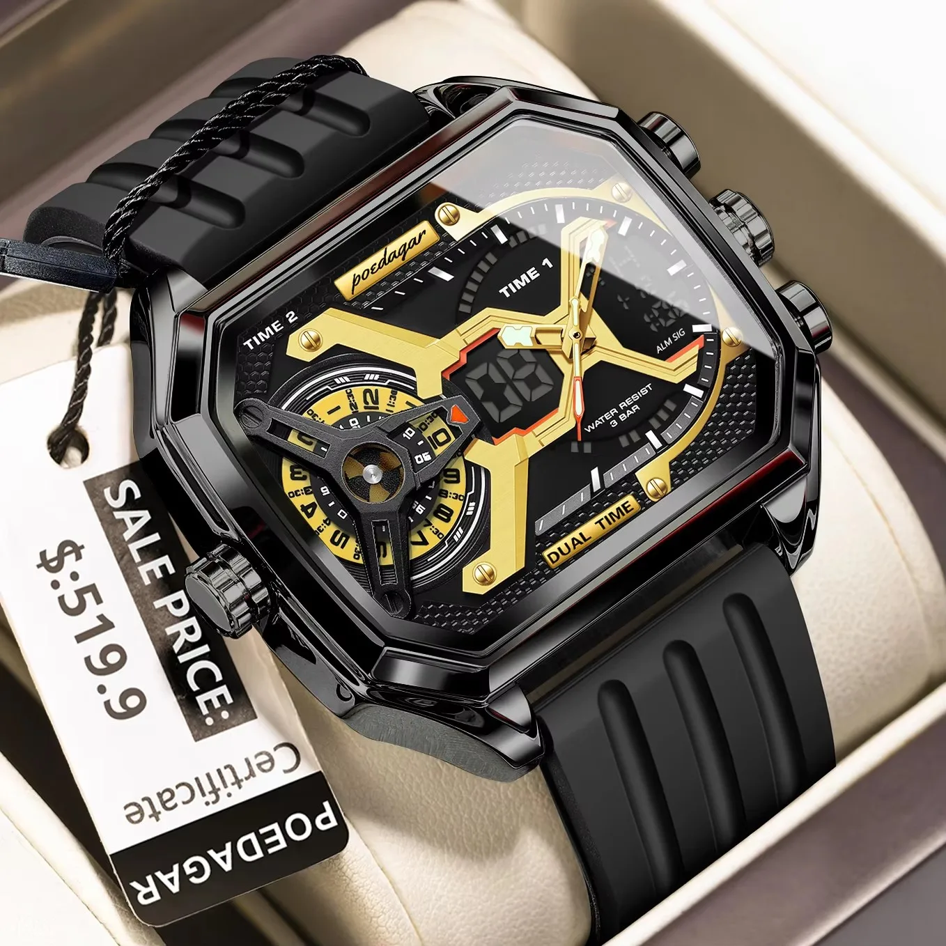 Relojes Chinos Reloj Replica Aliexpress POEDAGAR 924 Men's Watch