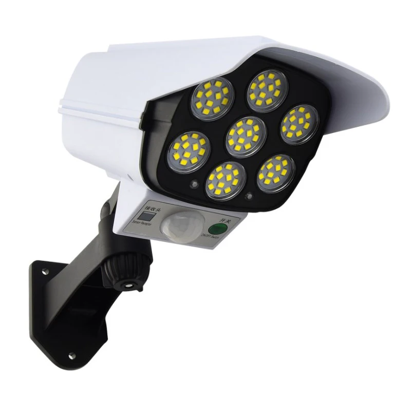 77 LED 3 Modes Solar Motion Sensor Light Outdoor Solar Simulation Monitoring Security Lighting Surveillance Cameras Lights
