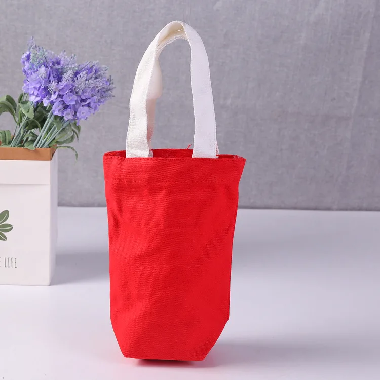Custom Printed Logo Promotional Reusable Long Handle Tote Shopping Bags preview 3