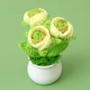 Gradient green-3Bubble Rose กระถางต้นไม้ (กระถางสีขาว)