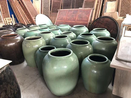 Antique Black Floral Ceramic Planter Pot for Home Decor