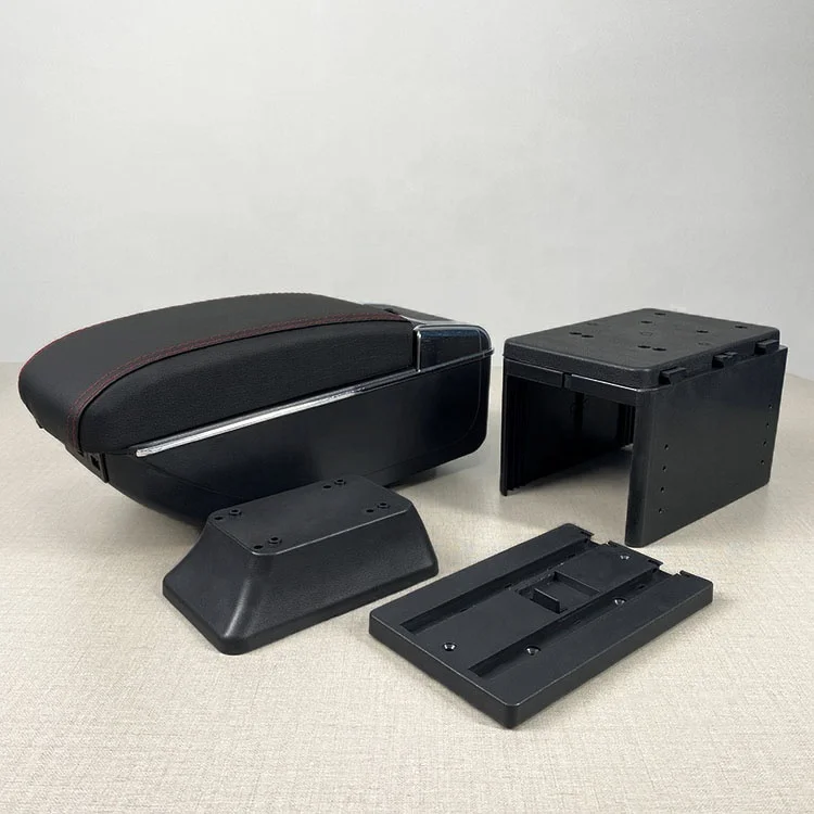 Universal Leather Car Armrest Central Store Content Storage Box With USB Charger Center Console Armrests Box