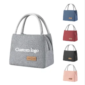 Custom Logo Solid Dining Picnic Insulated Lunch Box Durable Outdoor Delivery Cooler Bag Portable Waterproof Thermal Food Storage