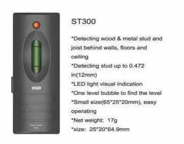 product st300 1 red led level bubble industrial metal detector edge finding stud finder for wood wall studs finder-18