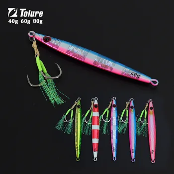 Trail-Blazing Little Skinny Quick-Sinking Fast-Pulling Iron Plate 40g-80g Hook Luminous Hard Artificial Bait Sea Fishing – Hard Lure – view 3