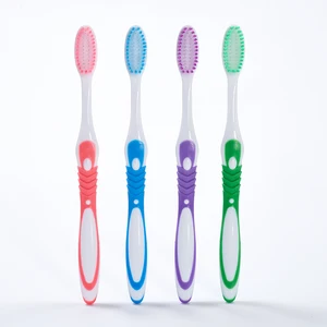 Packaged OEM Custom Logo Soft Biodegradable Disposable Oral Toothbrush for Adults 5 Pieces Per Pack Home Use with Nylon Bristles