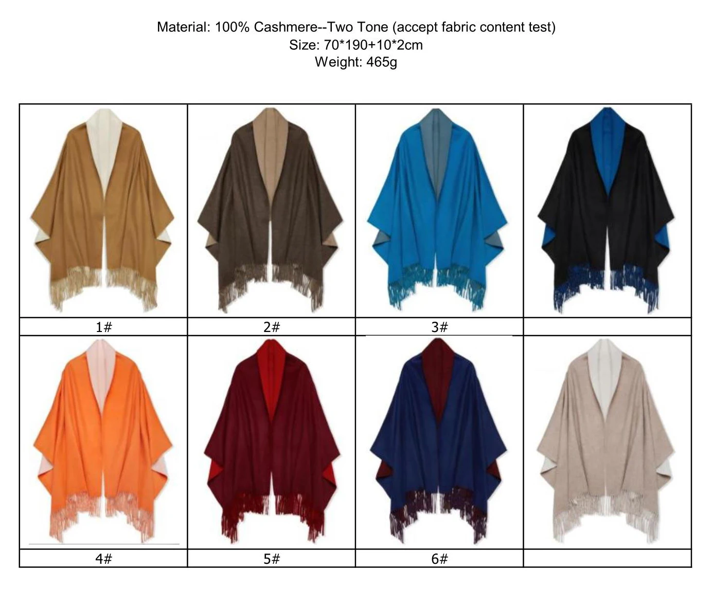 Two-side 100% cashmere shawl