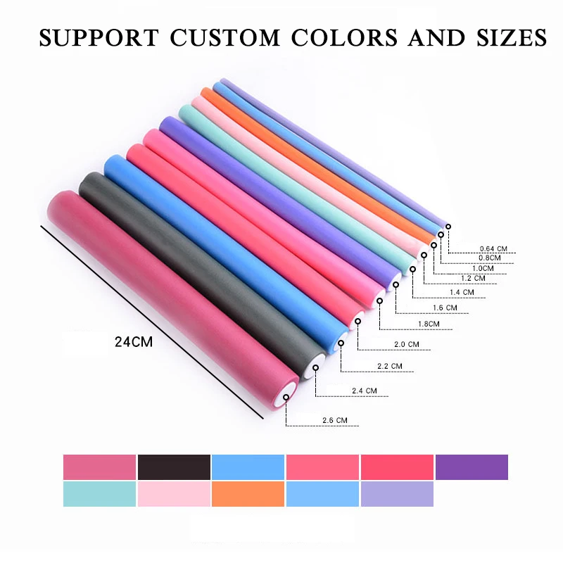 Multi-size Soft Foam Hair Rollers Curlers No Heat Flexible Twist Curling Rods for for Short Long Hair