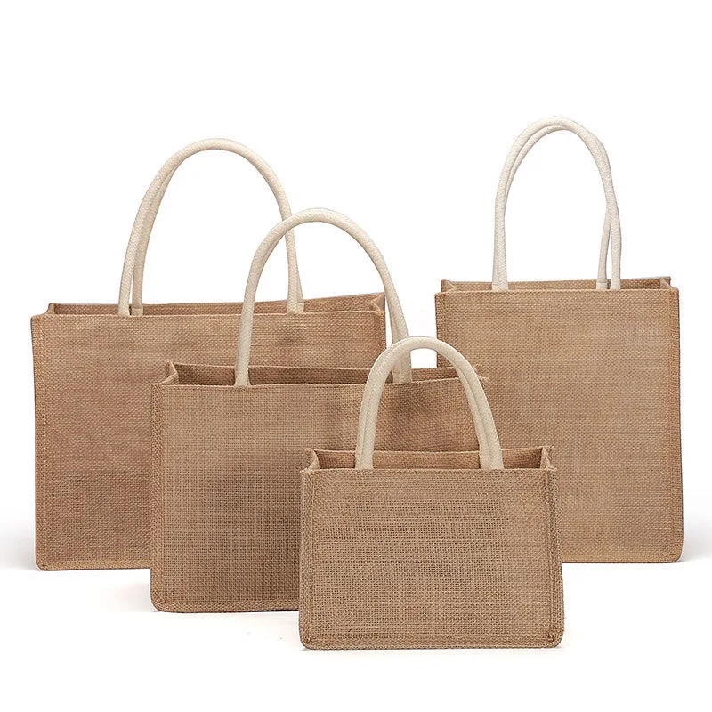 Wholesale Reusable Custom Logo Natural Jute Shopping Tote Bag - Buy ...