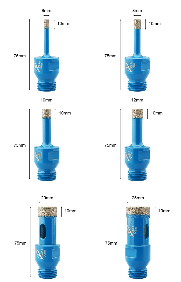 product high quality vacuum brazed diamond hole saw porcelain tile ceramic marble diamond core drilling bits-15